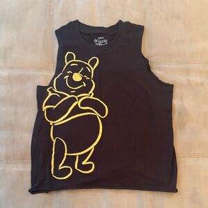 Disney Black Tank Top with Yellow Winnie the Pooh XS